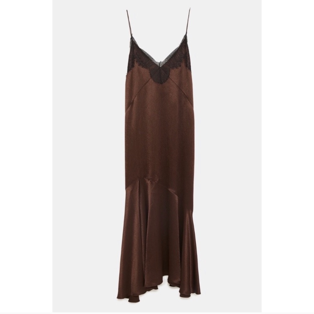 Zara Brown Camisole Dress